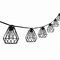 Jonathan Y 10-Light Indoor/Outdoor 10 ft. Contemporary Transitional LED G40 Diamond Cage String Lights, Black JYL8705A - alternate 2