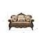 Homeroots 69in Beige and Gold And Brown Velvet Paisley Loveseat and Toss Pillows 347246 - alternate 2