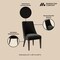 Manhattan Comfort Beever Chenille Wood Dining Chair in Black - Set of 2 DC103-BK - alternate 1