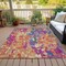 Homeroots 9' X 12' Blush Orange And Teal Blue Abstract Washable Indoor Outdoor Area Rug 631985 - alternate 2
