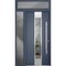 Vdomdoors Steel Door Deux 5755 Gray Graphite Sidelight and Transom Window Stainless Inserts Single Modern Pai DEUX5755EXD-GRE-W36+14 x H80+16-Left-hand Inswing - alternate 2