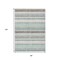 Homeroots 8' X 10' Teal Blue And Gray Striped Washable Indoor Outdoor Area Rug 632248 - alternate 3