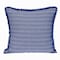 Homeroots 24" Blue and White Striped Cotton Throw Pillow With Fringe 529343 - alternate 2