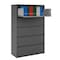 Hirsh 42" W 5 Drawer Lateral File Cabinet, Charcoal, A4/Legal/Letter 17651 - alternate 2