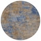 Homeroots 8' Navy Blue And Brown Round Abstract Washable Indoor Outdoor Area Rug 603595 - alternate 2