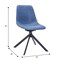 Leisuremod Markley Modern Leather Swival Dining Chair With Metal Legs in Blue MSCBL-18-BU - alternate 3