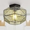 Jonathan Y Evelyn 12.5 in. 1-Light Vintage Farmhouse Iron/Glass LED Flush Mount, Oil Rubbed Bronze JYL9924A - alternate 4