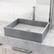 Vigo Coca Gothic Gray Concreto Stone 19 in. L x 15 in. W x 5 in. H Rectangular Vessel Bathroom Sink VG04069 - alternate 3