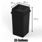 Regal Altair 35 Gallon Square Black Plastic Trash Can with Drop Shot Swing Lid, Heavy Duty Resin Construction ZR-TC-100-BK-35-SW-KIT - alternate 2