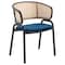 Leisuremod Ervilla Dining Chair with Stainless Steel Legs Velvet Seat and Wicker Back, Navy Blue, 4PK EC20NBU4 - alternate 2
