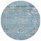 Homeroots 8' Teal Blue And Aqua Round Floral Washable Indoor Outdoor Area Rug 609518 - alternate 2