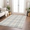 Homeroots 9' X 12' Silver And Gray Plaid Washable Indoor Outdoor Area Rug 601372 - alternate 3