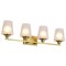 Nuvo Lune, 4 Light Vanity, Vintage Brass Finish, Etched White Glass 60/8234 - alternate 2