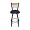 Holland Bar Stool Co Eleanor 36in Swivel Extra Tall Bar Stool, Black Wrinkle Finish, Medium Back, Canter Twilight Seat 880 - alternate 2
