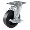 Hyw Products Heavy Duty Caster 6in Rubber on Cast Iron Wheel, Swivel with Brake 40-60S-A1-RC-TB - alternate 1