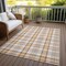 Homeroots 5' X 8' Peach And Beige Plaid Washable Indoor Outdoor Area Rug 601345 - alternate 2