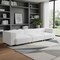 Homeroots 150" White Fabric Sofa 574005 - alternate 2