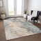 Homeroots 8' X 10' Teal Blue Coral And Ivory Abstract Washable Indoor Outdoor Area Rug 617587 - alternate 2
