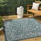 Jonathan Y Tela Bohemian Textured Weave Floral Teal/Gray 3 ft Square Indoor/Outdoor Area Rug SMB100C-3SQ - alternate 1