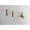 Kingston Brass Wall Mount Pot Filler Faucet with Knurled Handle, Brushed Brass KS8107RKX - alternate 2