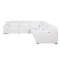 Homeroots White Italian Leather Power Reclining L Shaped Six Piece Corner Sectional With Console 544994 - alternate 2