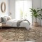 Homeroots 8' Chocolate Ivory And Gray Round Moroccan Washable Indoor Outdoor Area Rug 605153 - alternate 3