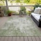 Homeroots 3' X 5' Green And Ivory Abstract Washable Indoor Outdoor Area Rug 612322 - alternate 2