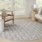 Homeroots 8' Gray Round Floral Indoor Outdoor Area Rug 527649 - alternate 2