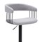 Homeroots Light Gray and Black Fabric with Metal Swivel Adjustable Height Bar Chair 534474 - alternate 2