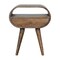 Homeroots 21" Light Brown Solid Wood Round One Drawer Nightstand 651589 - alternate 1