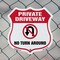 Signmission Private Driveway Shield Sign No Turn Aro, 6 Inch X 6 Inch, Plastic Sign SHI-P-6-435 - alternate 2