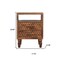 Homeroots 24" Brown Solid Wood Two Drawer Nightstand 701727 - alternate 2