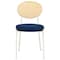 Leisuremod Euston Dining Chair with Velvet Seat and White Steel Frame in Navy Blue ECW17NBU - alternate 3