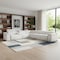 Homeroots White Italian Leather Power Reclining U Shaped Seven Piece Corner Sectional With Console 366363 - alternate 3