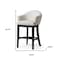 Homeroots 40" White and Black Fabric and Solid Wood Bar Height Swivel Bar Chair 632504 - alternate 2