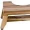 Homeroots 8" Natural Solid Teak Bathroom Toilet Stool 383356 - alternate 2