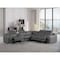 Homeroots Dark Gray Italian Leather Power Reclining L Shaped Six Piece Corner Sectional With Console 544982 - alternate 2