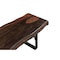 Homeroots 68" Dark Brown and Black Distressed Solid Wood Dining Bench 522082 - alternate 3