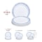Smarty Had A Party 7.5" White with Royal Blue and Silver Rim Plastic Appetizer/Salad Plates (120 Plates), 120PK 977BLS-CASE - alternate 2
