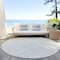 Homeroots 8' Ivory And Beige Round Geometric Washable Indoor Outdoor Area Rug 583362 - alternate 2