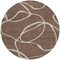 Homeroots 8' Brown And Beige Round Abstract Washable Indoor Outdoor Area Rug 597465 - alternate 2