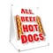 Signmission All Beef Hot Dogs, 24 Inch x 18 Inch A-frame Yard Sign, Plastic Sign SBC-1824-All Beef Hot Dogs - alternate 1