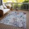 Homeroots 5' X 8' Navy Blue And Sky Blue Floral Washable Indoor Outdoor Area Rug 583101 - alternate 3