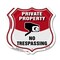 Signmission Private Property Shield Sign No Trespass, 6 inch X 6 inch, Plastic Sign, 2PK SHI-P-2PACK-6-448 - alternate 1