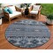 Homeroots 8' Blue Gray And Charcoal Round Tribal Washable Indoor Outdoor Area Rug 615400 - alternate 1