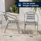Flash Furniture Lila  Silver Metal Restaurant Stack Chair with Aluminum Slats, PK4 4-TLH-017C-GG - alternate 3