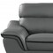 Homeroots 86" Gray Leather Sofa With Silver Legs 329499 - alternate 2