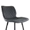 Elama 2 Piece Diamond Stitched Faux Leather Bar Chair in Black with Metal Legs ELM-799-37A-BLK - alternate 2