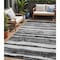 Homeroots 5' X 8' Charcoal And Gray Striped Washable Indoor Outdoor Area Rug 605892 - alternate 1