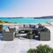Homeroots Two Piece Outdoor Gray Wicker Sectional Seating Group with Gray Cushions 625674 - alternate 2